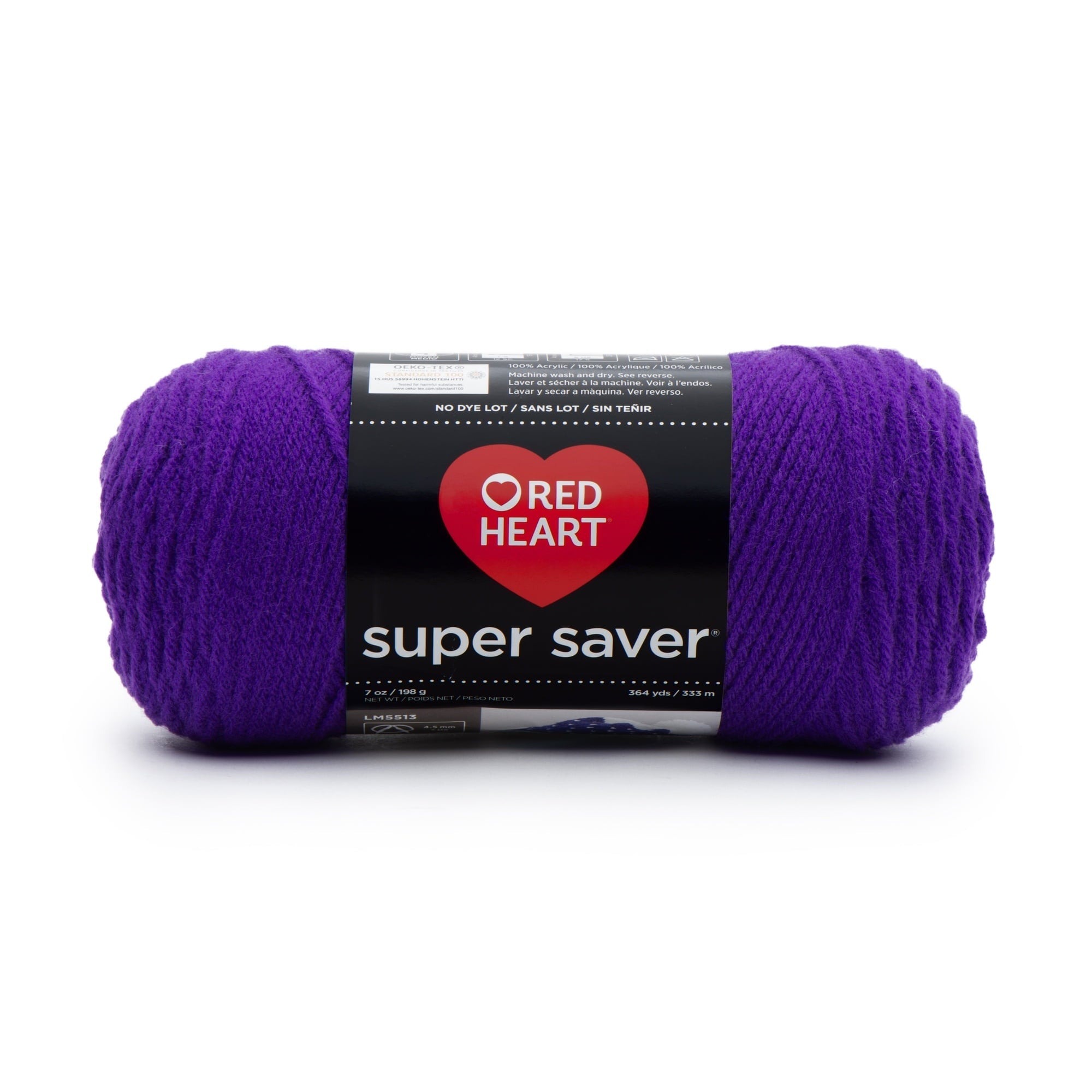 Red Heart Super Saver 4 Medium Acrylic Yarn Black 7oz 198g 364 Yards