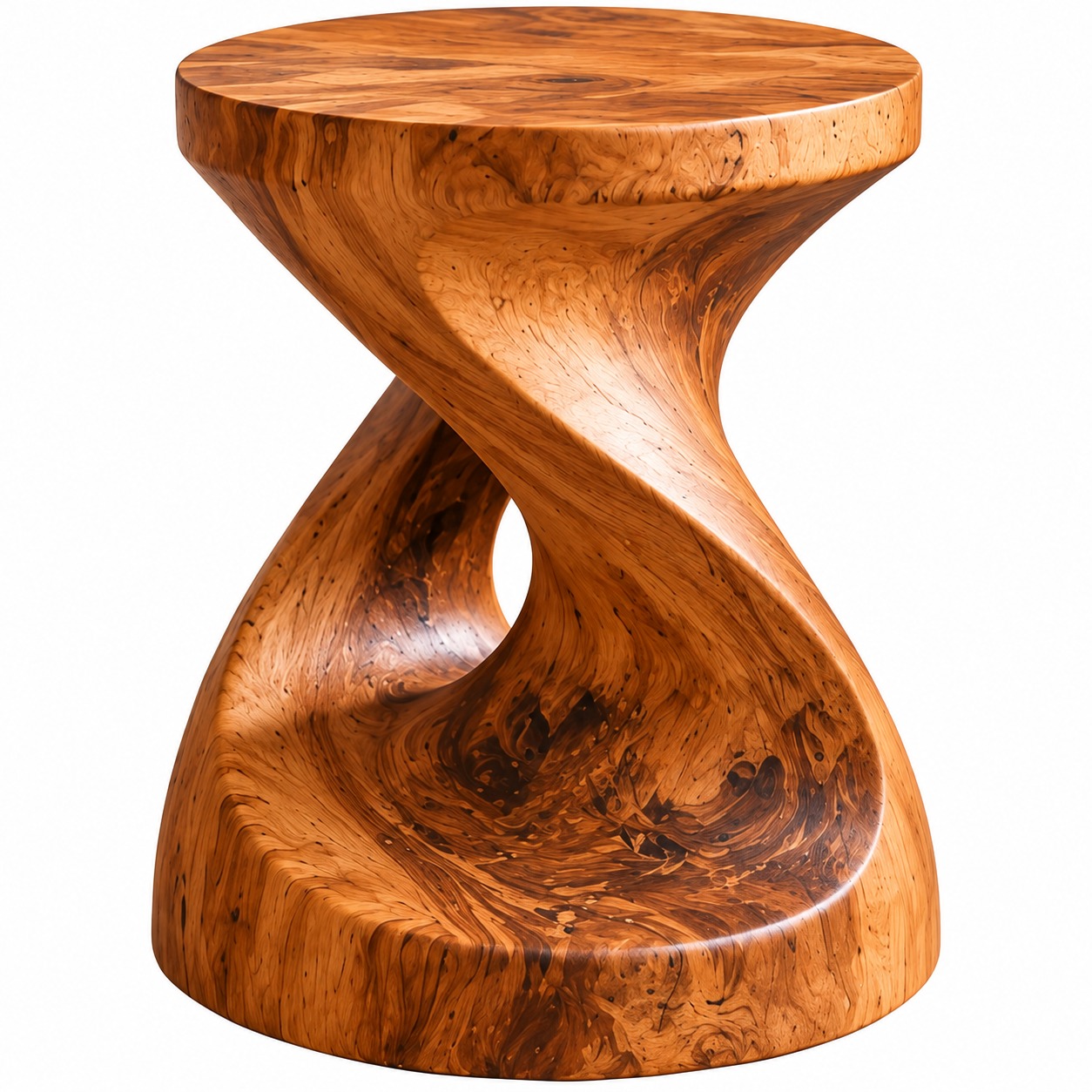 Twist Aura – Sculptural Twisted Wooden Side Table