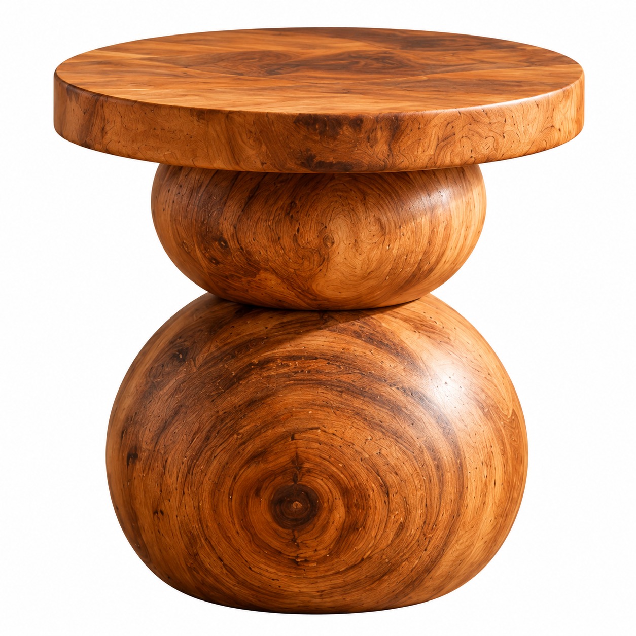 Terra Sphere – Sculptural Wooden Side Table