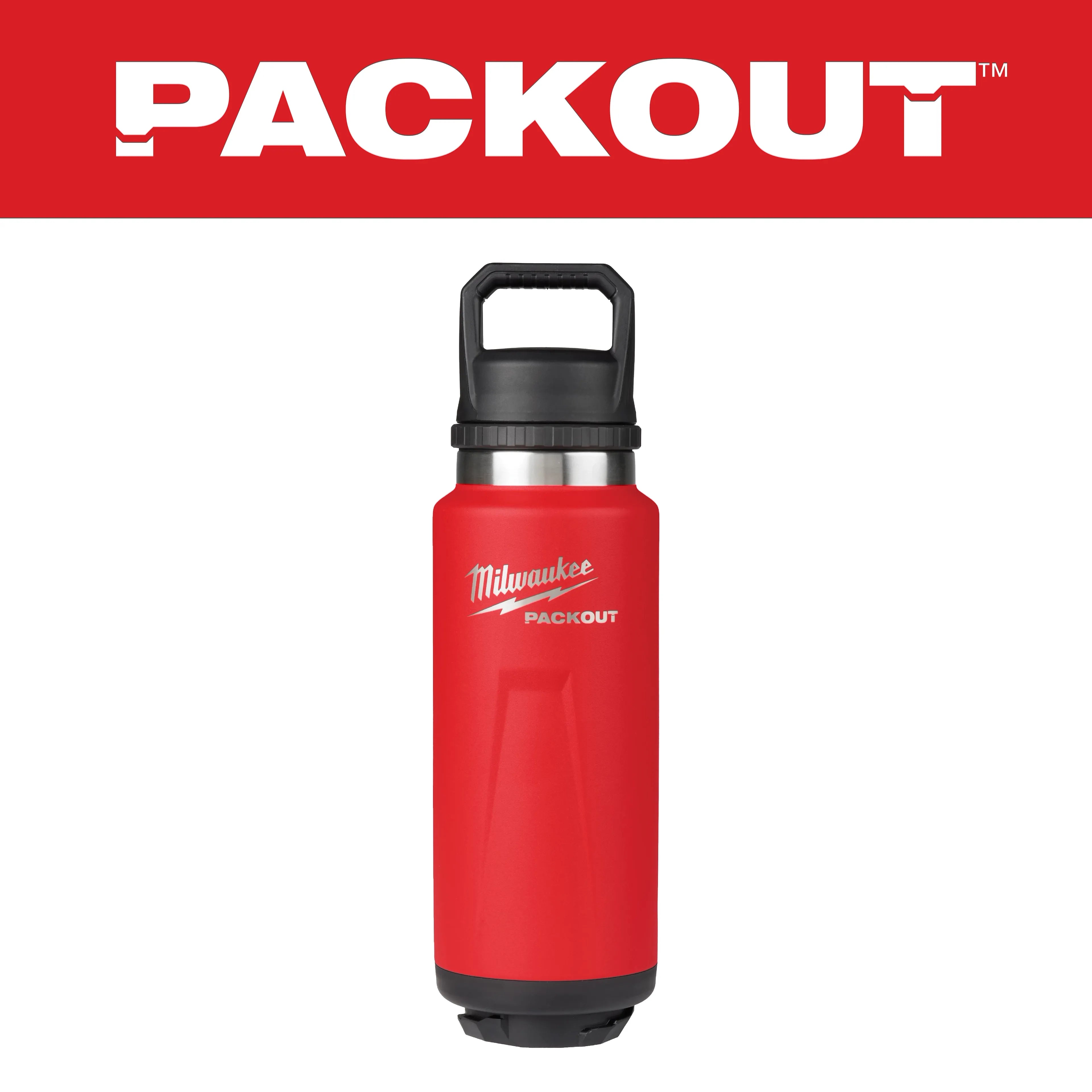 Milwaukee 48-22-8397R PACKOUT™ 36oz Red Insulated Bottle with Chug Lid